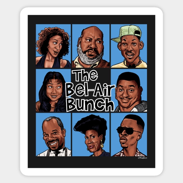 The Bel-Air Bunch Sticker by Peter Katsanis Art